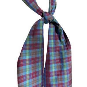 VTG Ginnie Johansen Inc Dallas Neck Scarf Blue Green Purple 44" x 3"